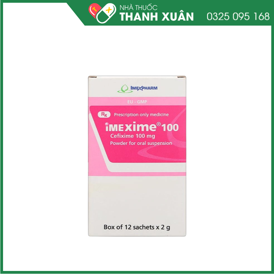 Bột pha hỗn dịch uống Imexime 100 điều trị nhiễm khuẩn